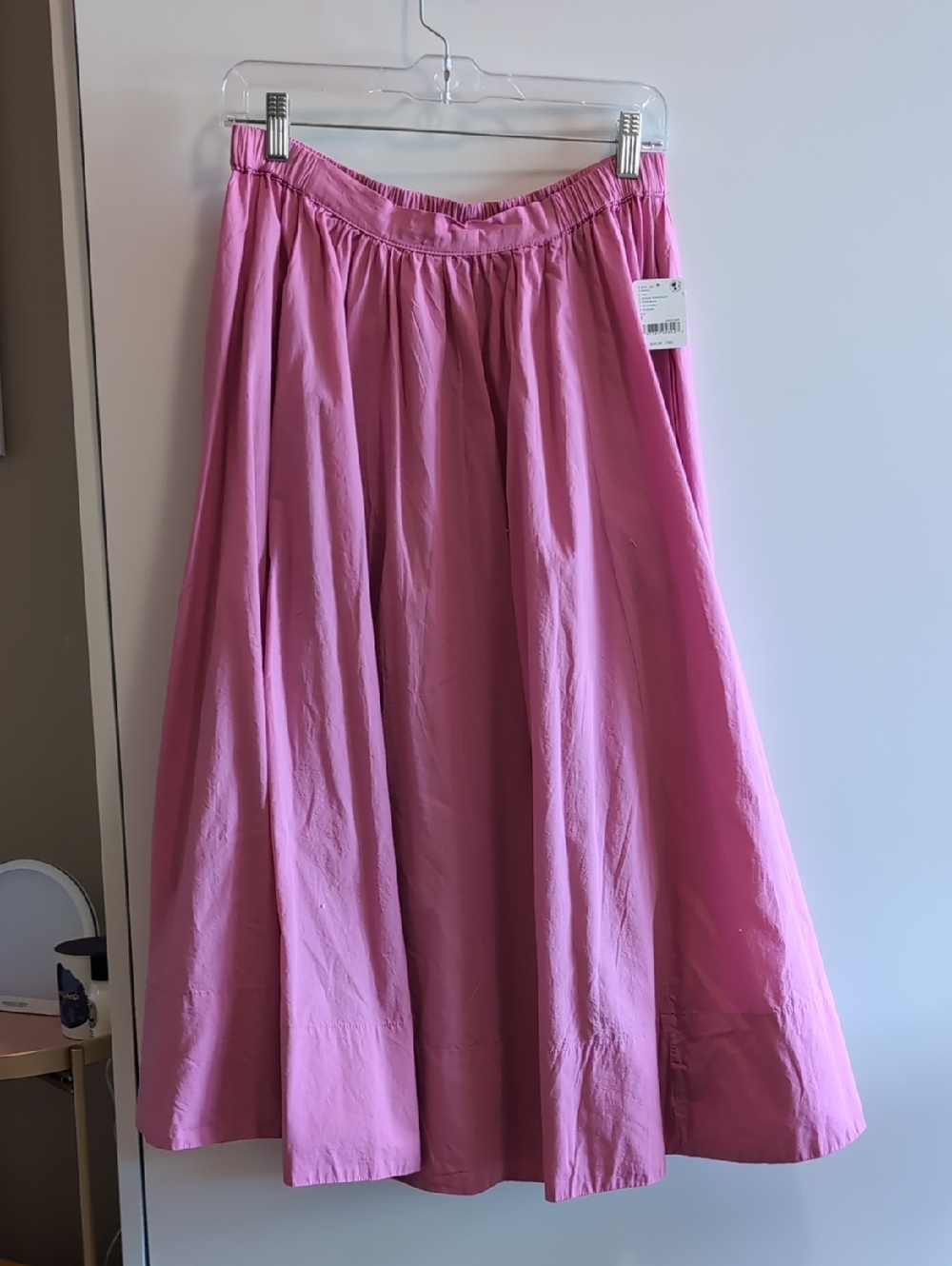 Free People Rose Pink Full A-Line Midi Skirt